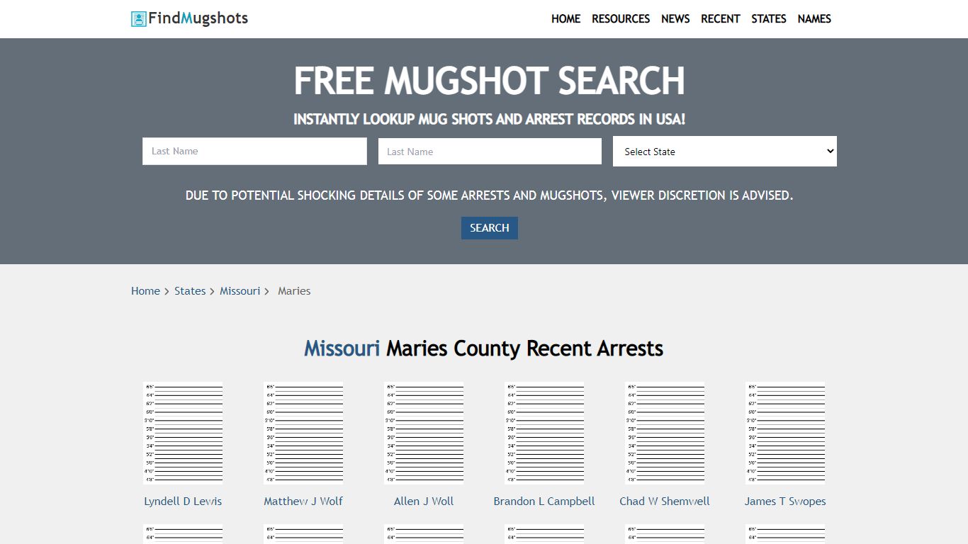 Find Maries Missouri Mugshots - Find Mugshots